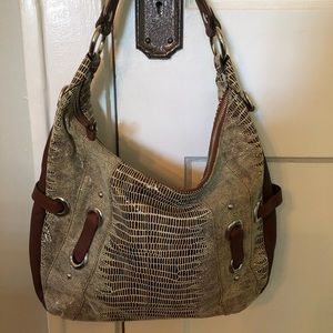 Never Used Snake skin pattern leather hobo bag